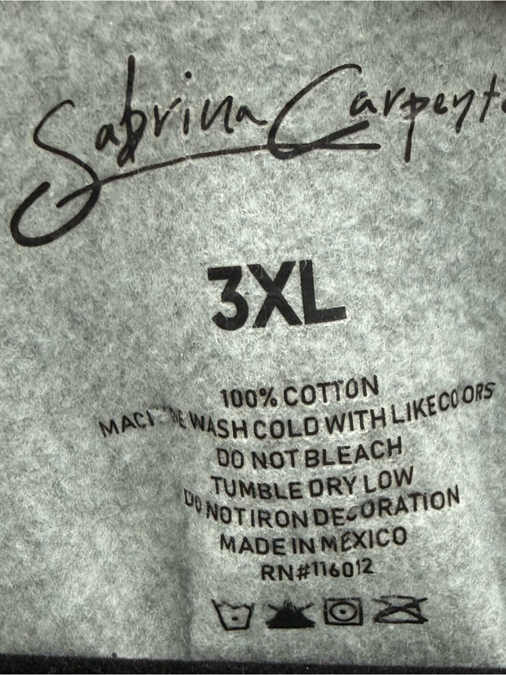 Sabrina Carpenter Short n’ Sweet Tour 2024 Zip Hoodie Gray 3XL - Picture 10 of 10